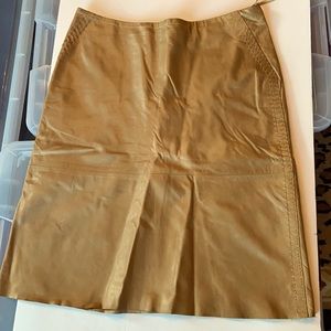 BANANA REPUBLIC Tan Leather A Line Skirt s4